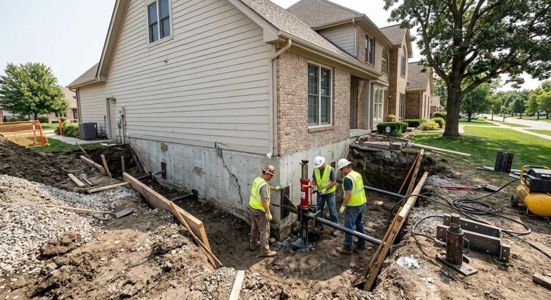 Our team working on Foundation Repair projects in Moneta, VA