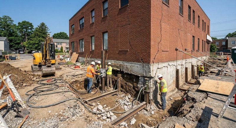 Building Foundation Repair in Wirtz, VA