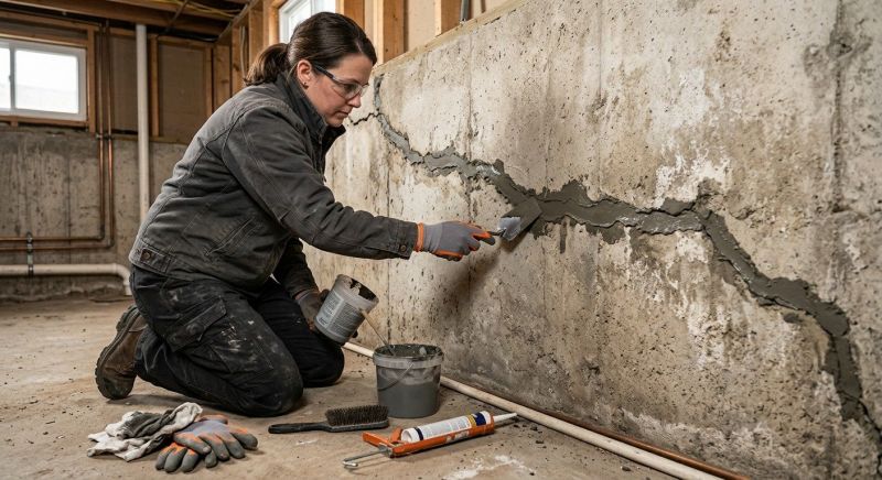 Cracked Basement Floor Repair in Moneta, VA