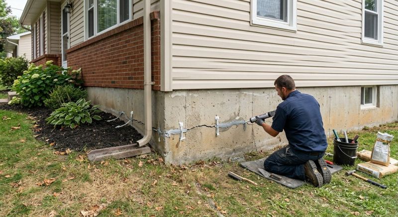 Cracked Foundation Repair in Botetourt County, VA