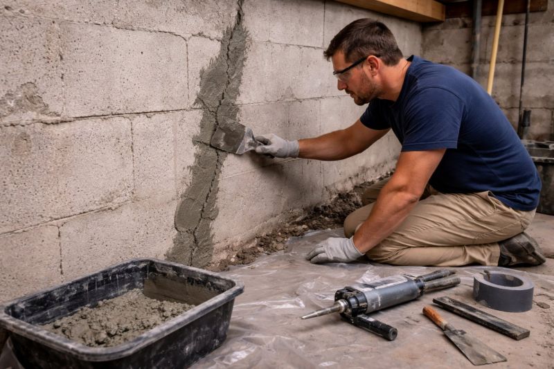 Foundation Crack Repair in Gladys, VA