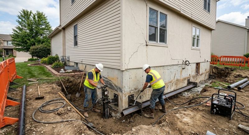 Sinking Foundation Repair in Franklin County, VA